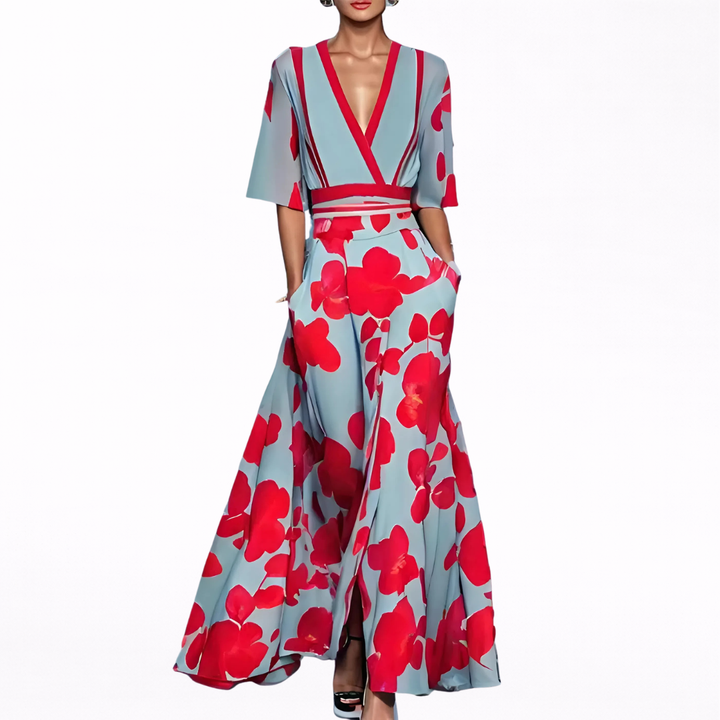 Valentina | Elegant maxi dress with a plunging neckline