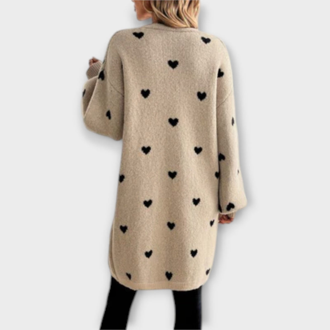 Julia - E Cardigan with Heart Pattern