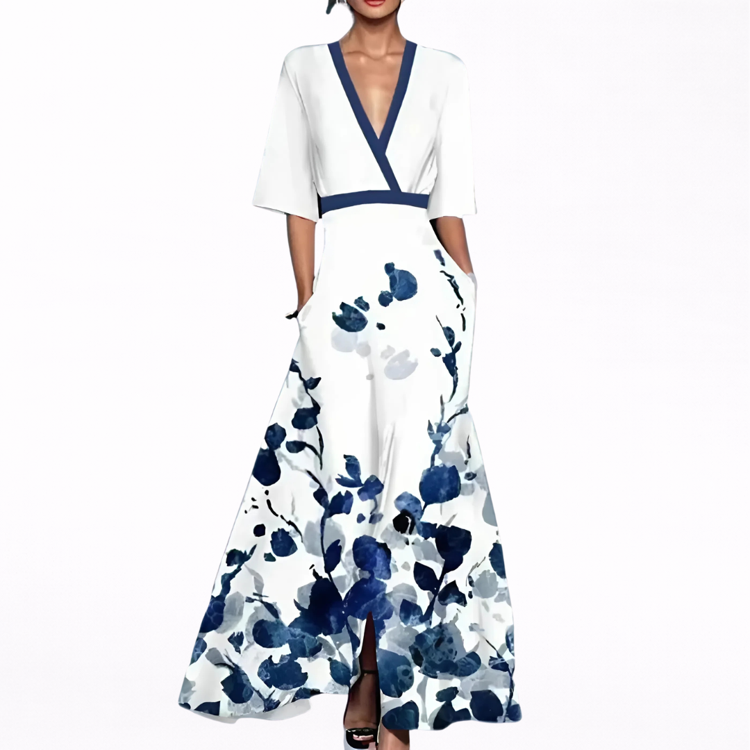 Valentina | Elegant maxi dress with a plunging neckline