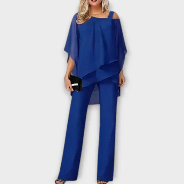 Celeste | Elegant Chiffon Jumpsuit Set