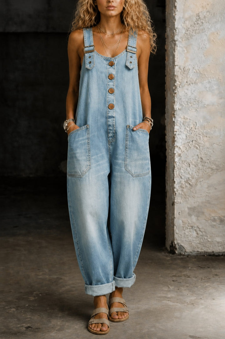 Moxelle | Denim Overall Jumpsuit