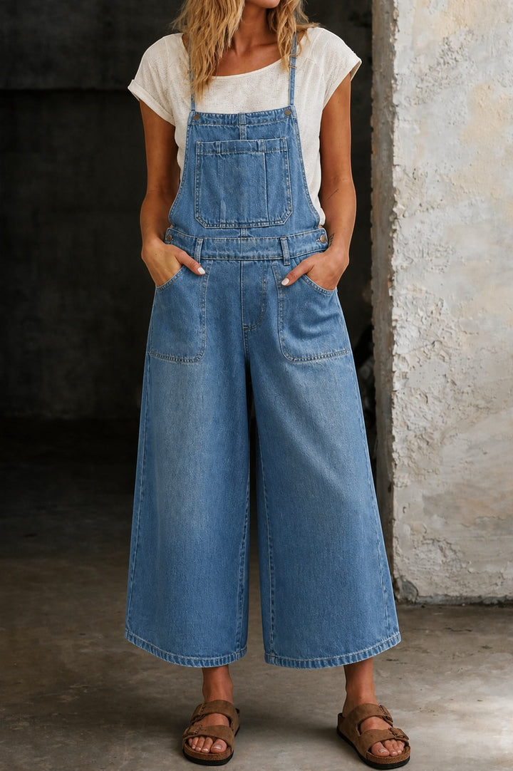 Elizabeth | Wide Leg Suspender Jumpsuit