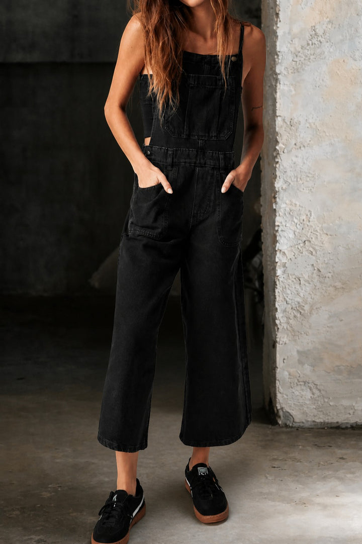 Elizabeth | Wide Leg Suspender Jumpsuit