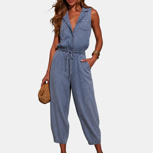 Rosalia |  Sleeveless Denim Jumpsuits