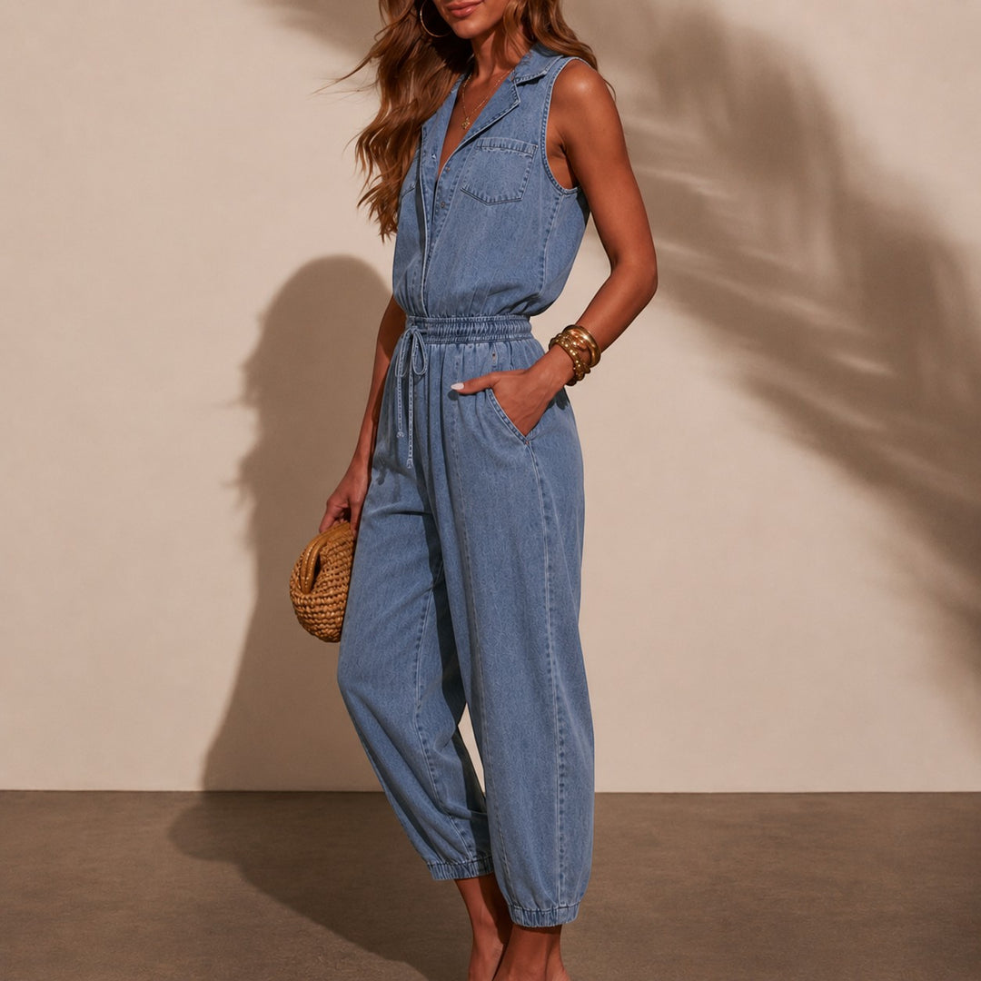 Rosalia |  Sleeveless Denim Jumpsuits