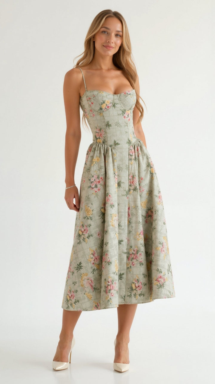 Clara Floral Print Midi Dress