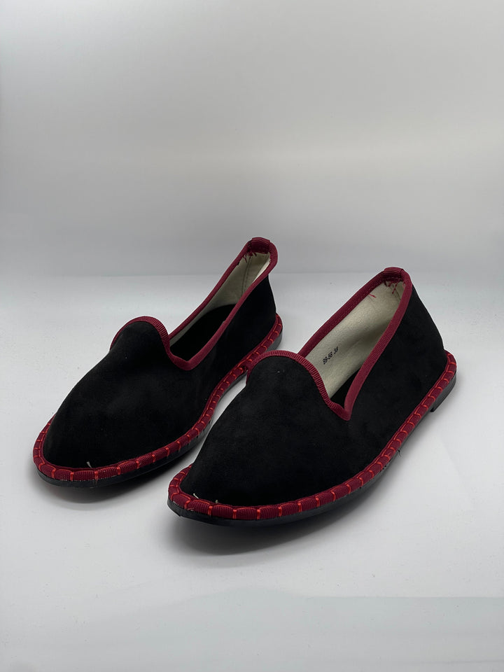 Velvet Friulane shoes with trim