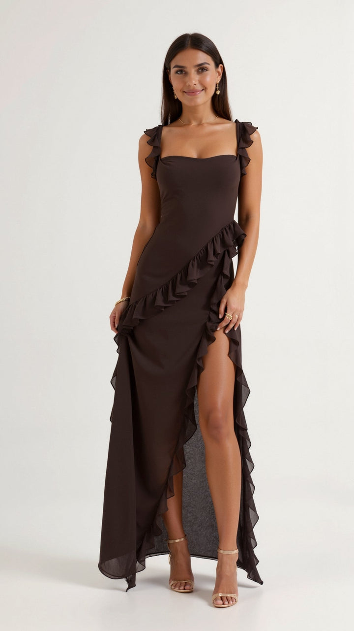 Amelia Elegant Ruffled Maxi Dress