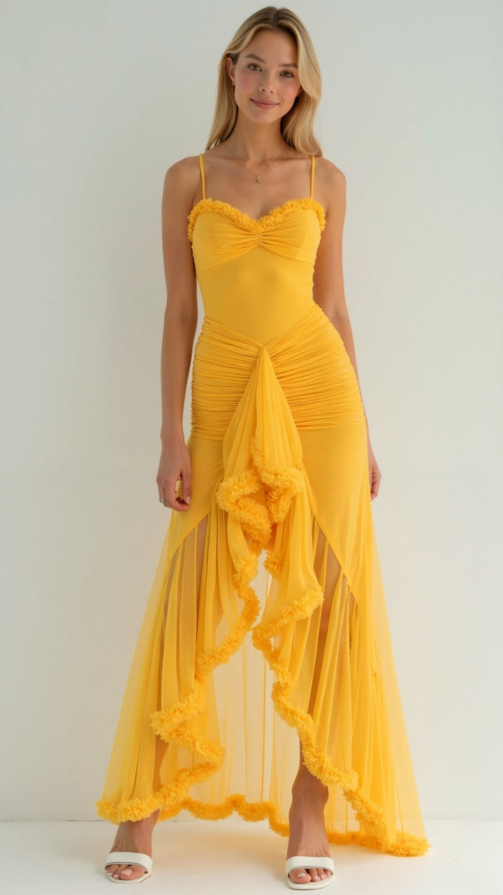 Edith Elegant Sweetheart Maxi Dress