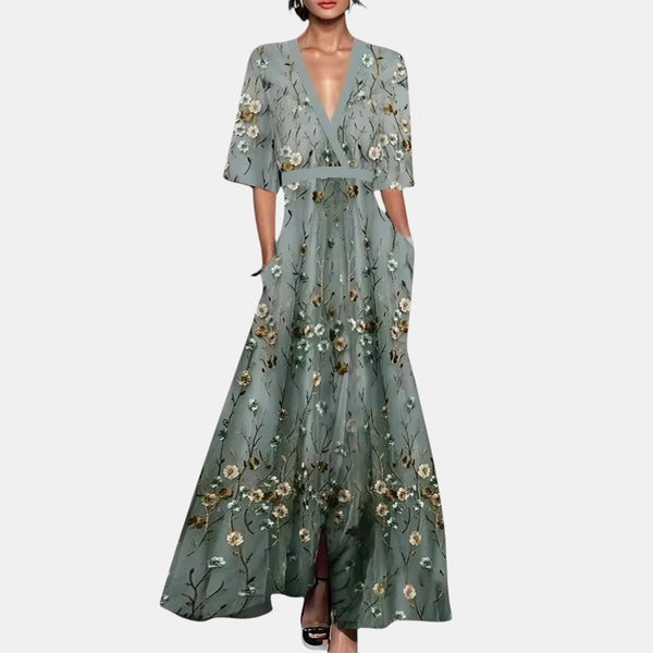 Alma | Elegant Long Dress with Flowers