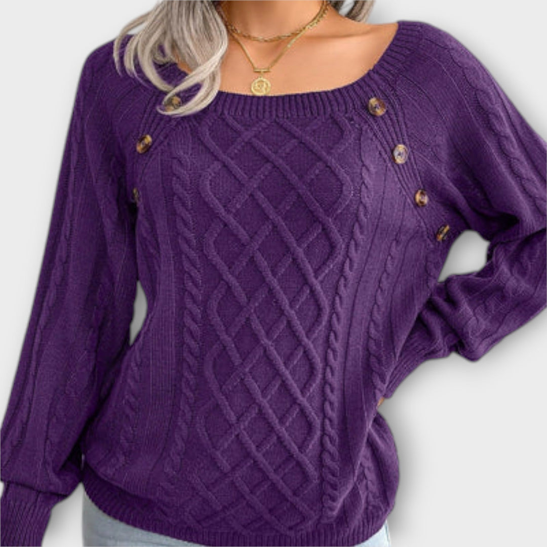 Malia - Knitted Jumper with Buttons