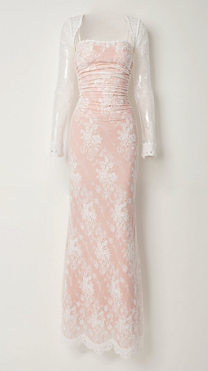 Olivia Elegant Lace Long Sleeve Maxi Dress