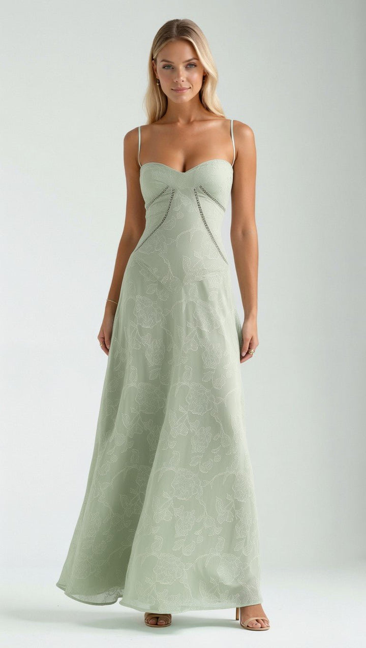 Mary Floral Jacquard Maxi Dress