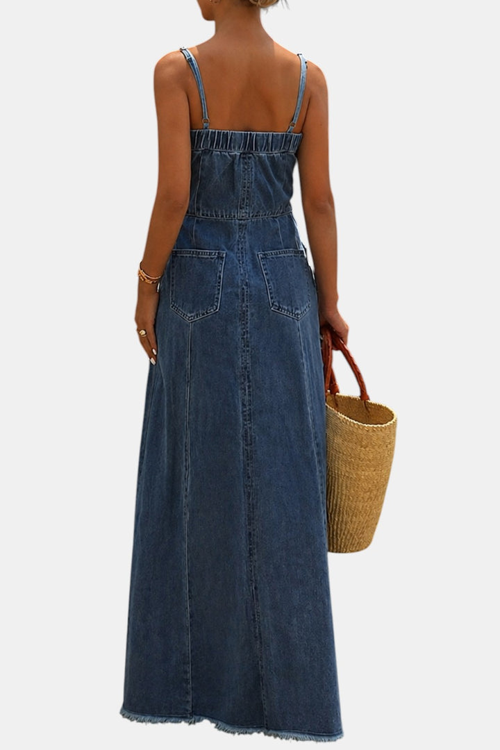 Savannah | Vintage Denim Maxi Dress