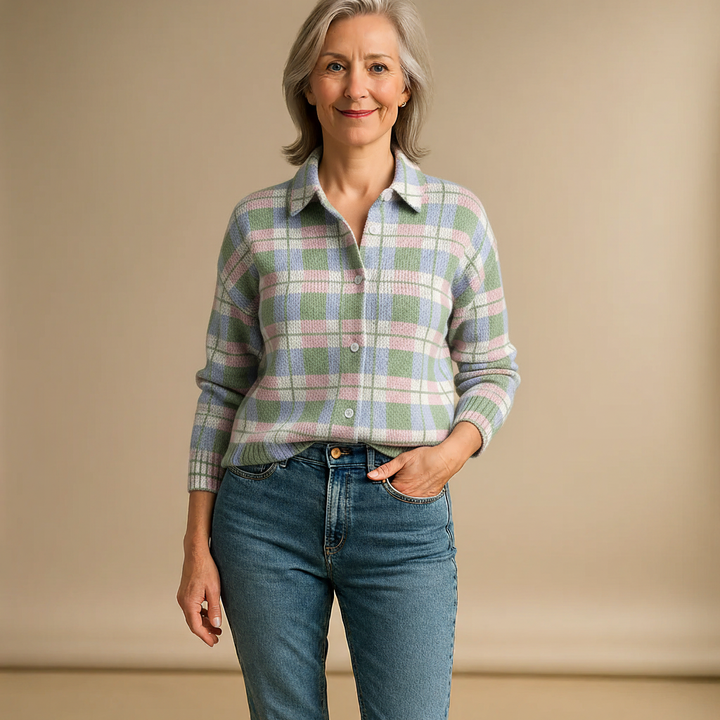 Lena | Checked Blouse in Fresh Pastel Colours