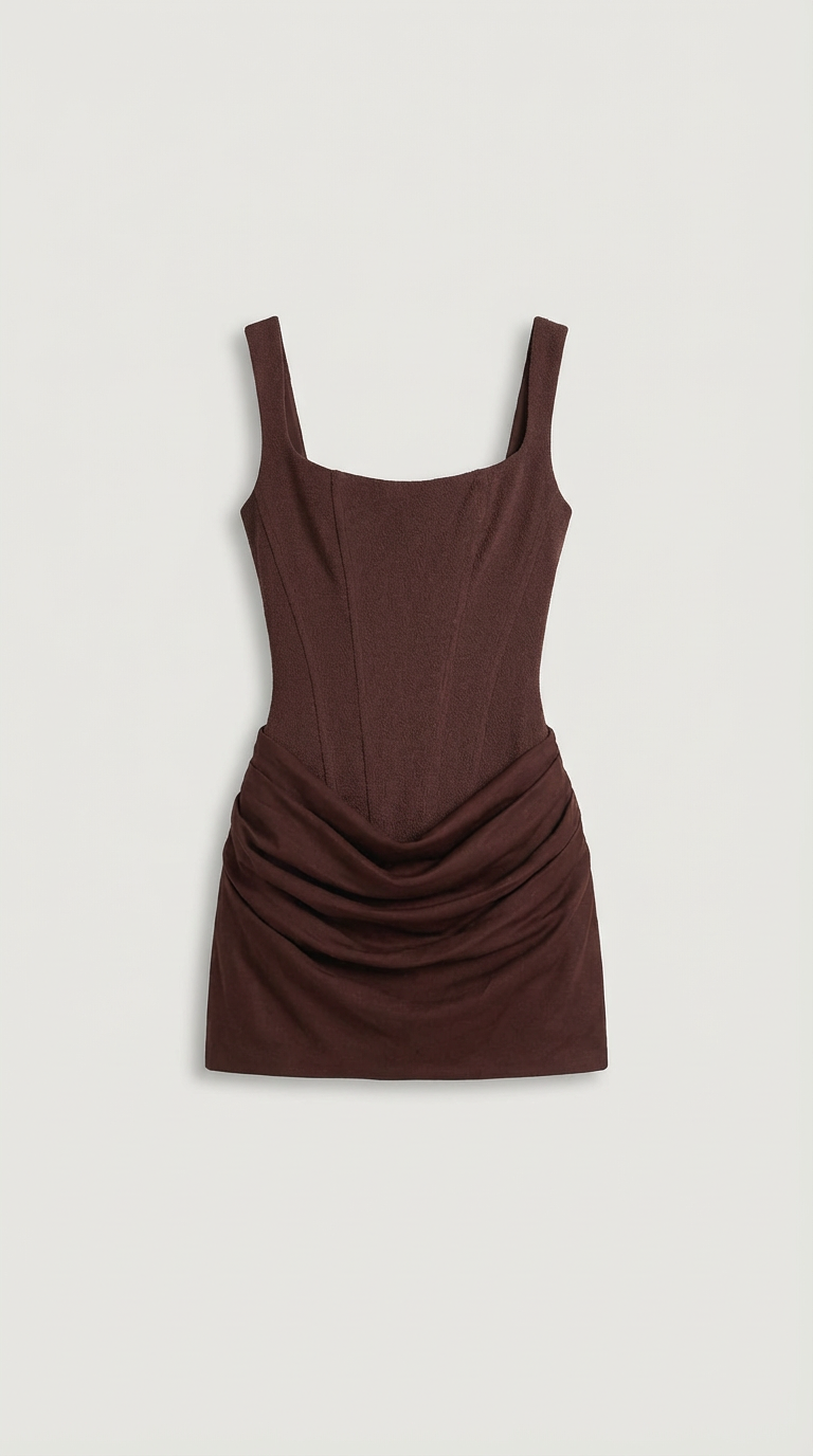 Mila Sculpted Square-Neck Mini Dress
