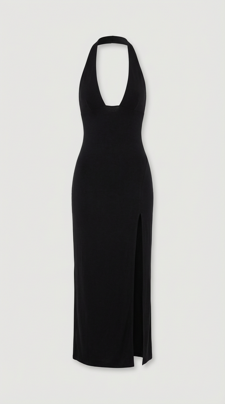 Alessia Sleek Halter Maxi Dress